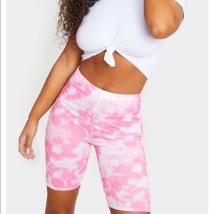 Pink biker shorts from PLT